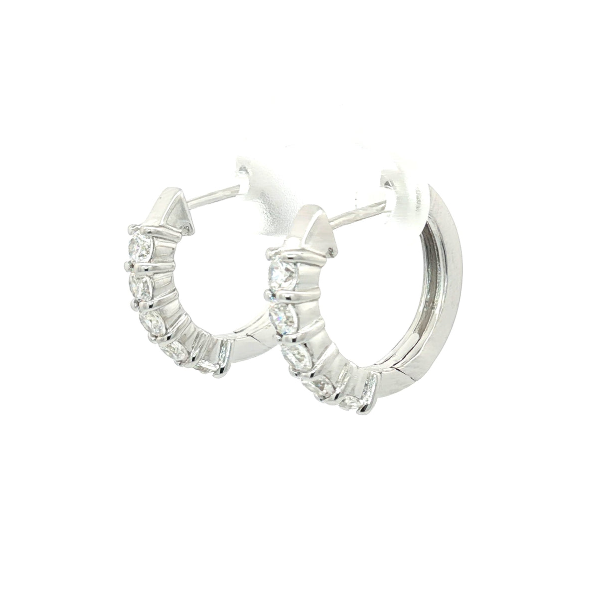 Brillaint Prong Set Hoop Earrings