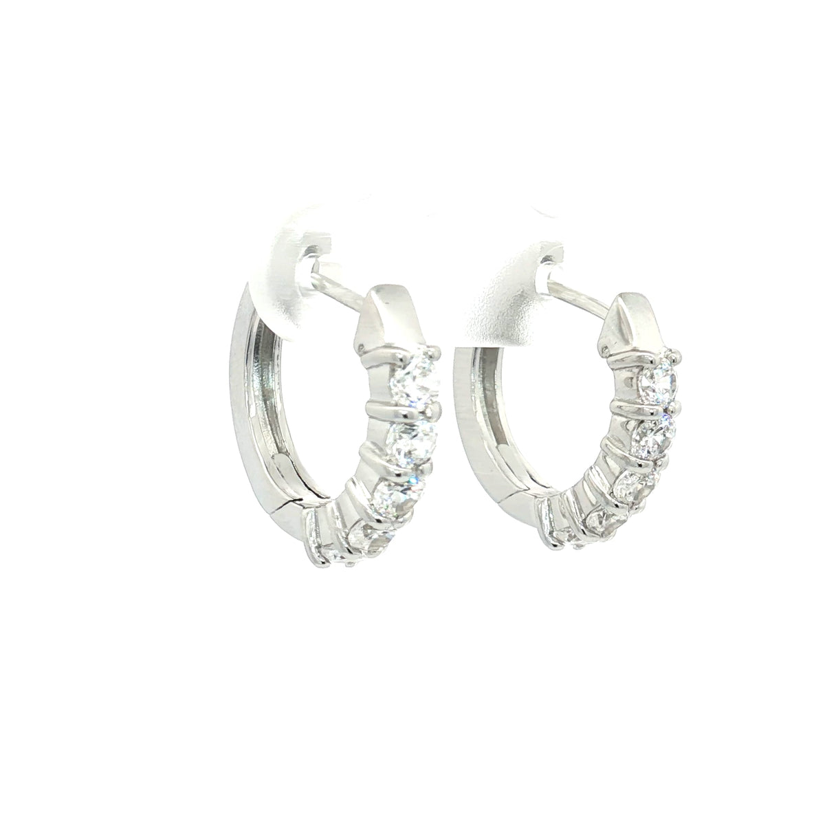 Brillaint Prong Set Hoop Earrings