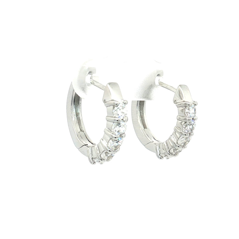 Brillaint Prong Set Hoop Earrings
