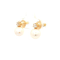 White Pearl and Brillaint Cut Earrings