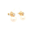 White Pearl and Brillaint Cut Earrings