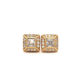 Princess Cut Halo Earrings