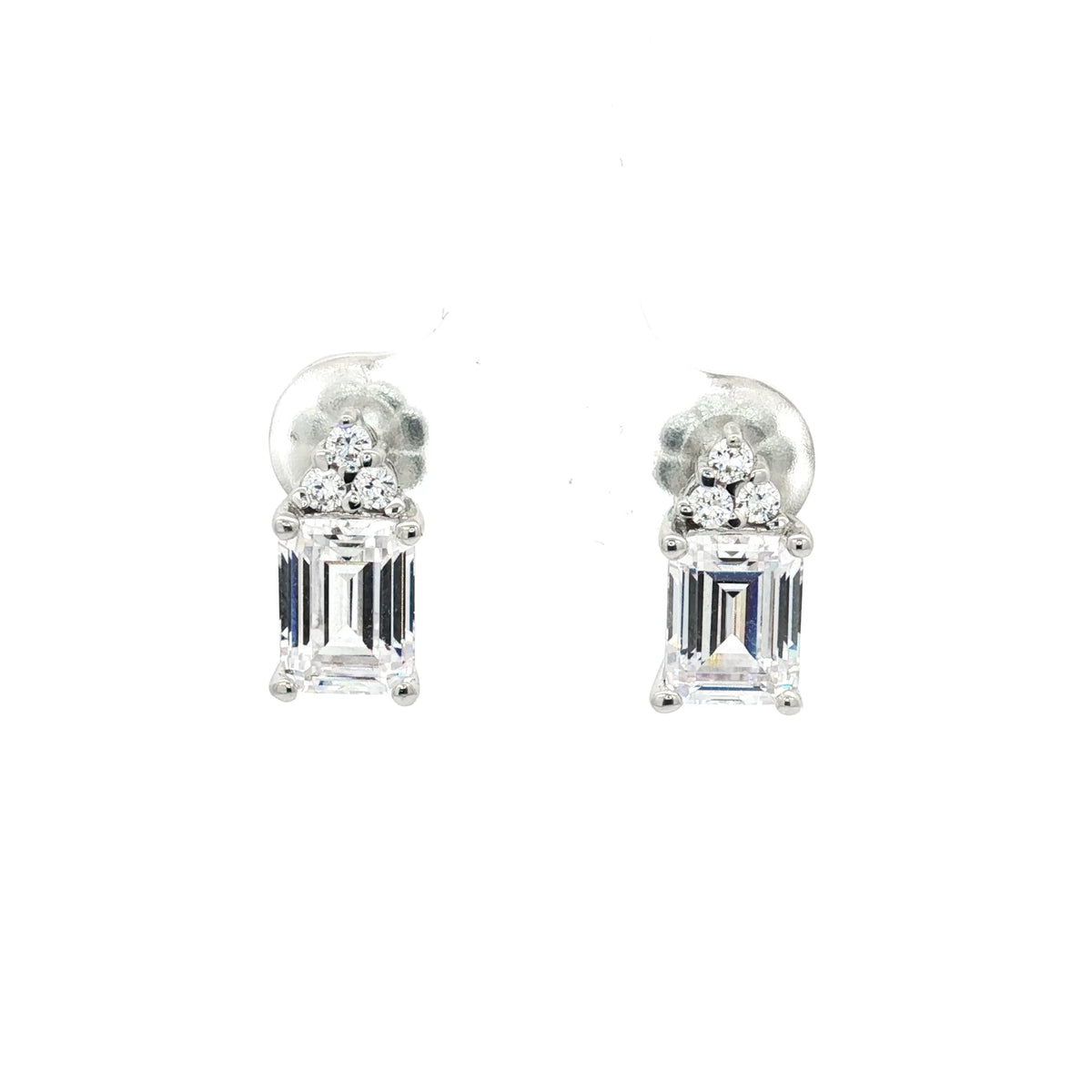 Baguette Cluster Drop Earrings