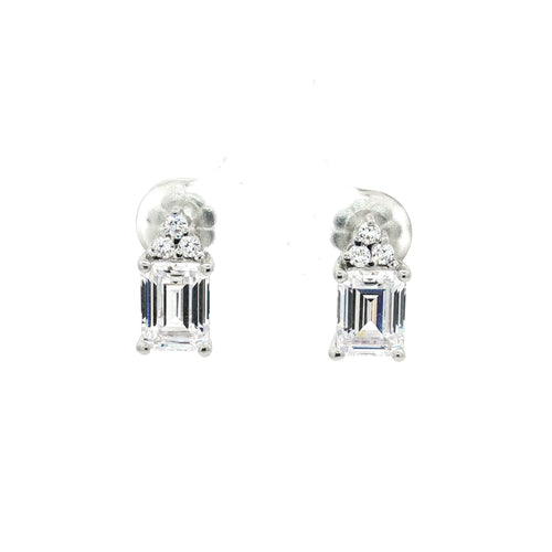 Baguette Cluster Drop Earrings