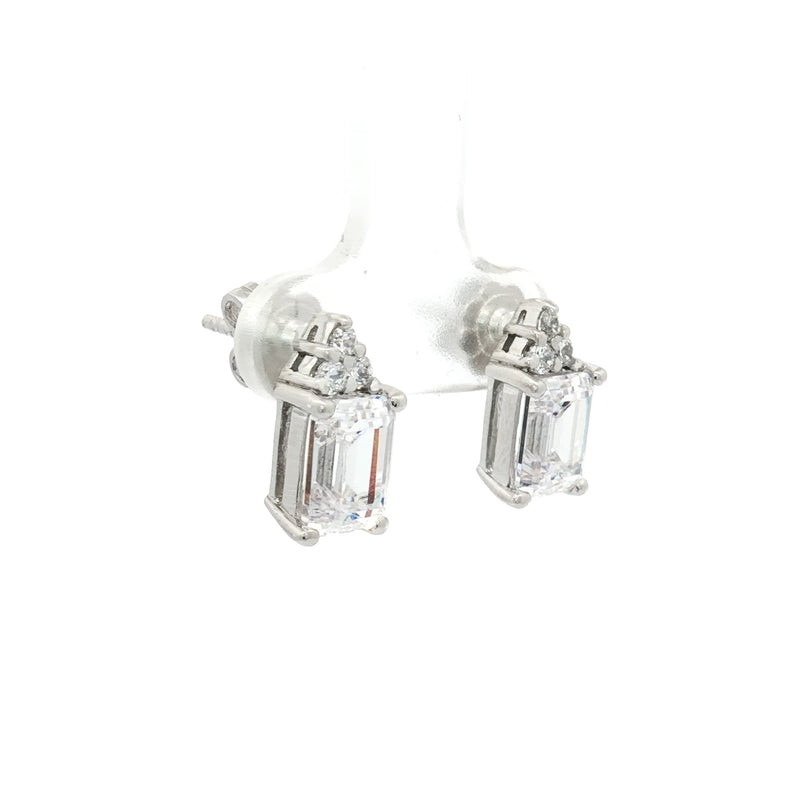 Baguette Cluster Drop Earrings
