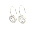Round Halo Drop Earrings
