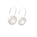 Round Halo Drop Earrings
