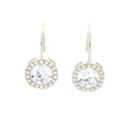 Round Halo Drop Earrings