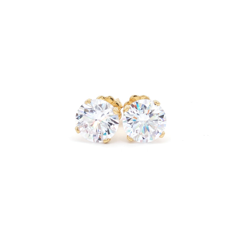 Luxe 4 Prong Brilliant Cut Stud Earrings