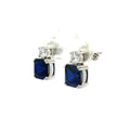 Meghan Cushion Stud Earrings with Sapphire Stone
