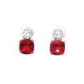 Meghan Cushion Stud Earrings with Ruby Stone