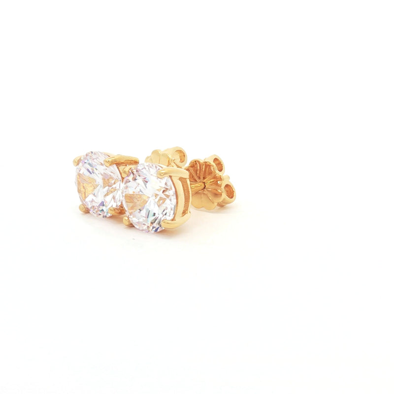 Luxe Brilliant Cut Stud Earrings with Four Prongs