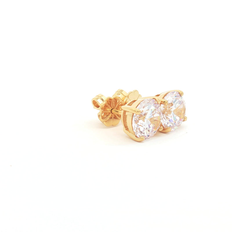 Luxe Brilliant Cut Stud Earrings with Four Prongs