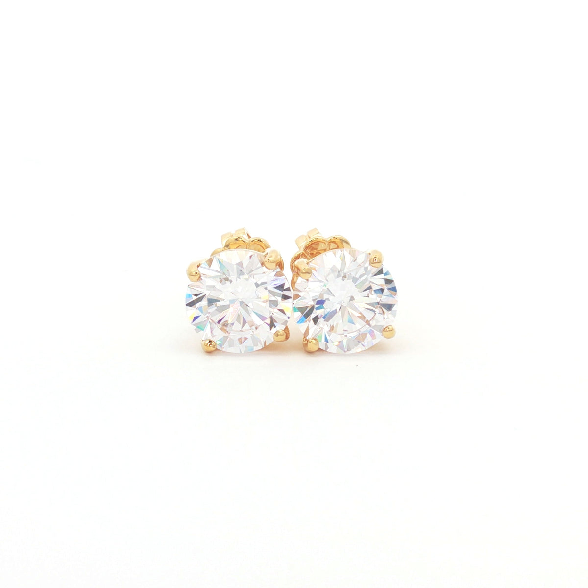 Luxe Brilliant Cut Stud Earrings with Four Prongs