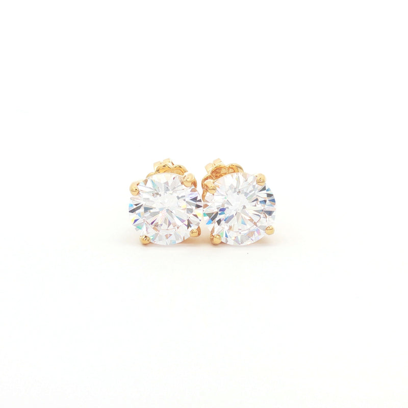 Luxe Brilliant Cut Stud Earrings with Four Prongs