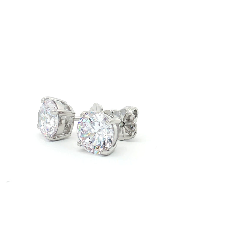 Luxe Brilliant Cut Stud Earrings with Four Prongs