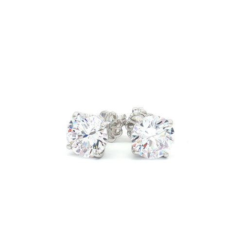 Luxe Brilliant Cut Stud Earrings with Four Prongs