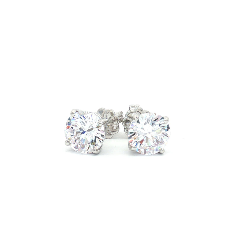 Luxe Brilliant Cut Stud Earrings with Four Prongs