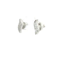 Leaf Shaped Pave Stud Earrings