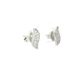 Leaf Shaped Pave Stud Earrings