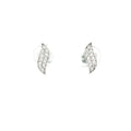 Leaf Shaped Pave Stud Earrings