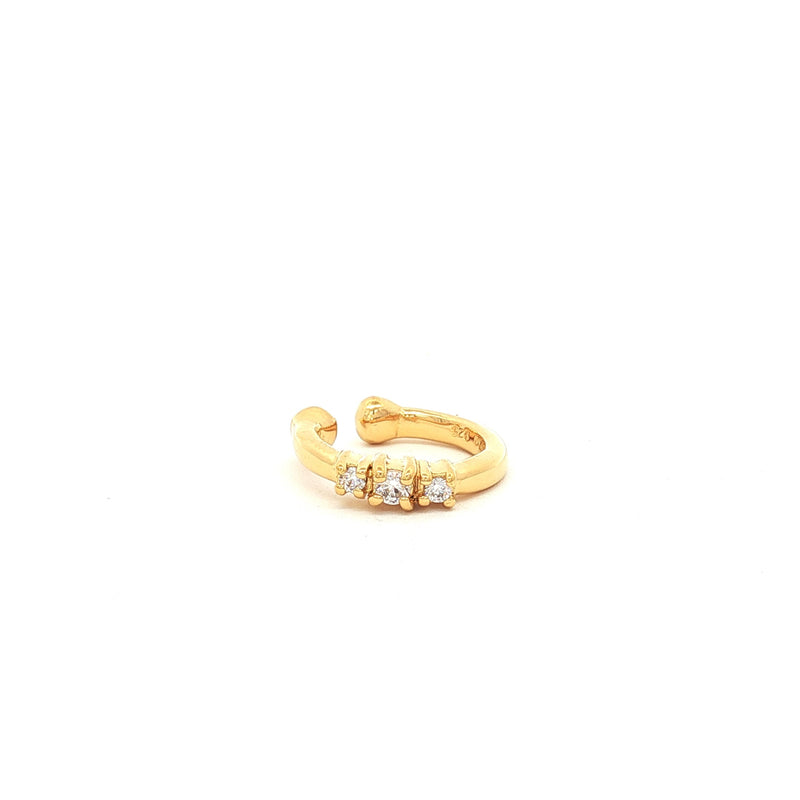 Three Stone Helix Cuff Earring