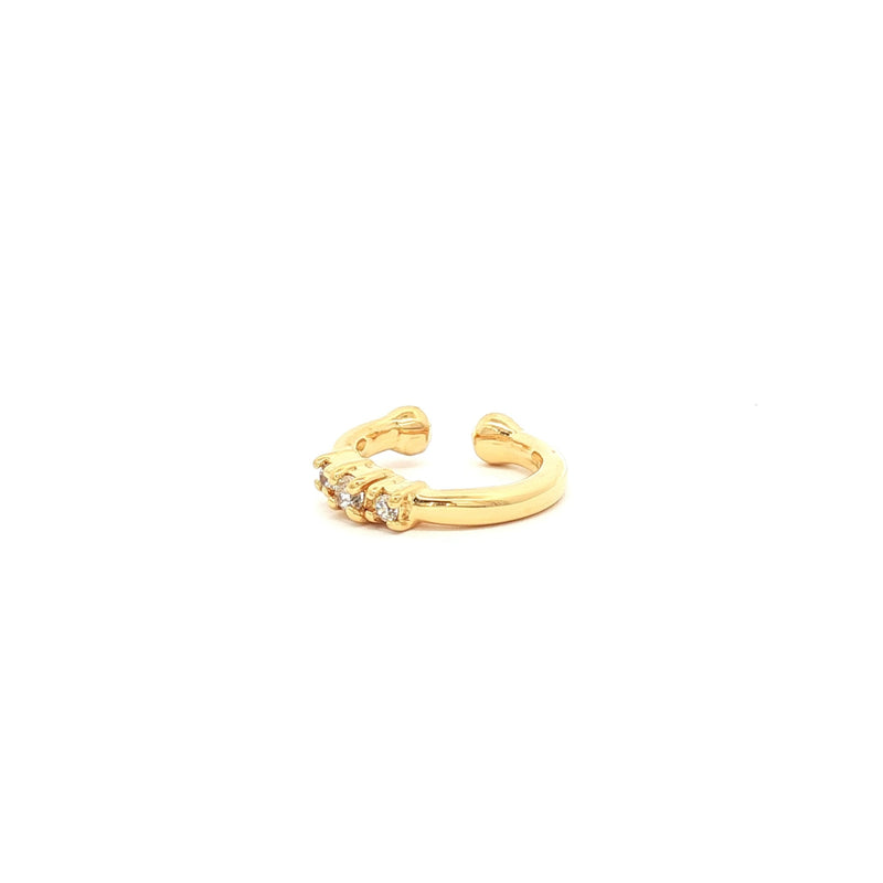 Three Stone Helix Cuff Earring