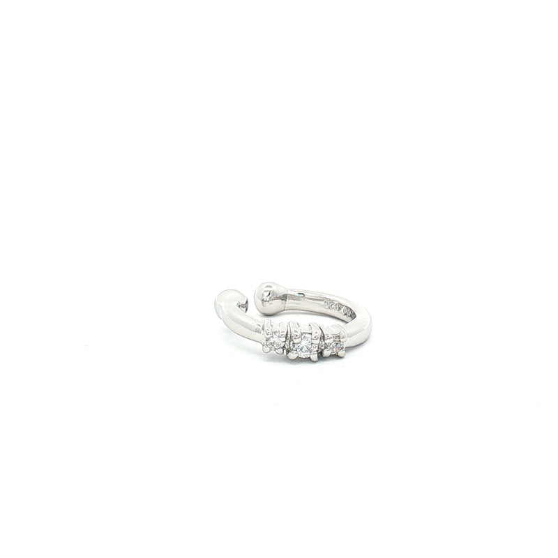 Three Stone Helix Cuff Earring