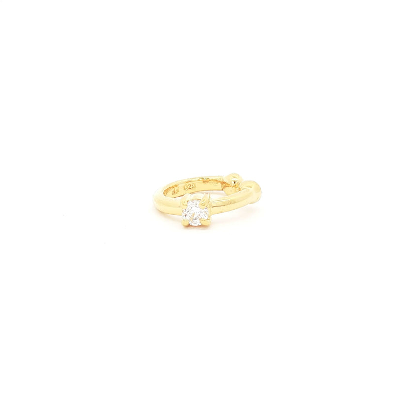 Single Solitaire Helix Cuff Earring