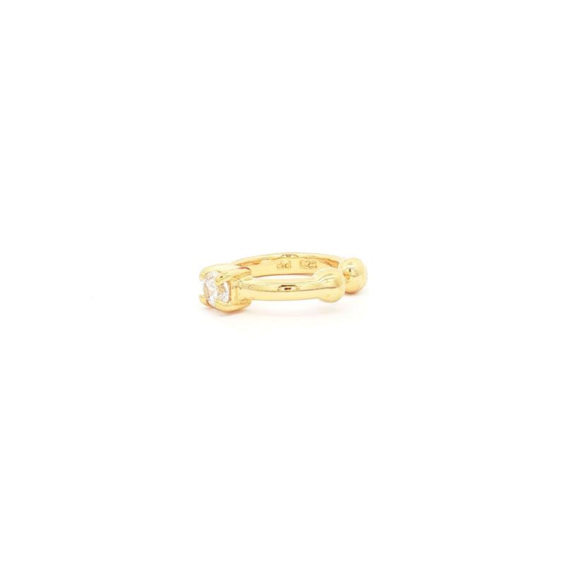 Single Solitaire Helix Cuff Earring