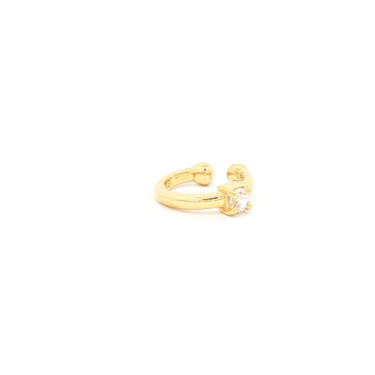 Single Solitaire Helix Cuff Earring