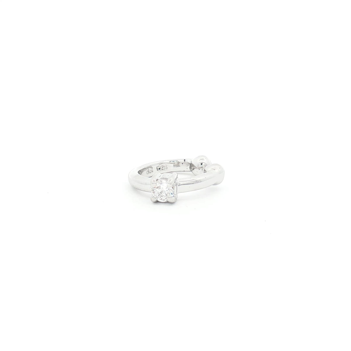 Single Solitaire Helix Cuff Earring