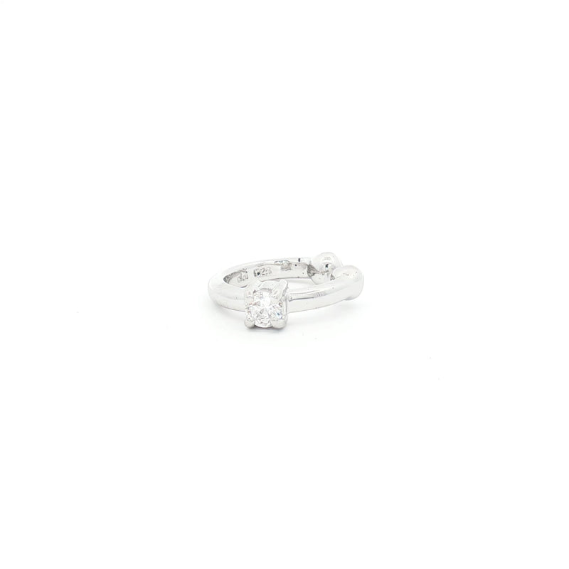 Single Solitaire Helix Cuff Earring