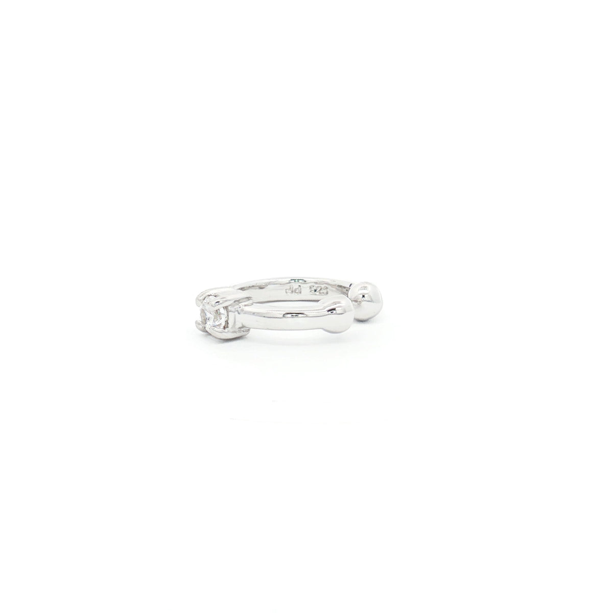 Single Solitaire Helix Cuff Earring
