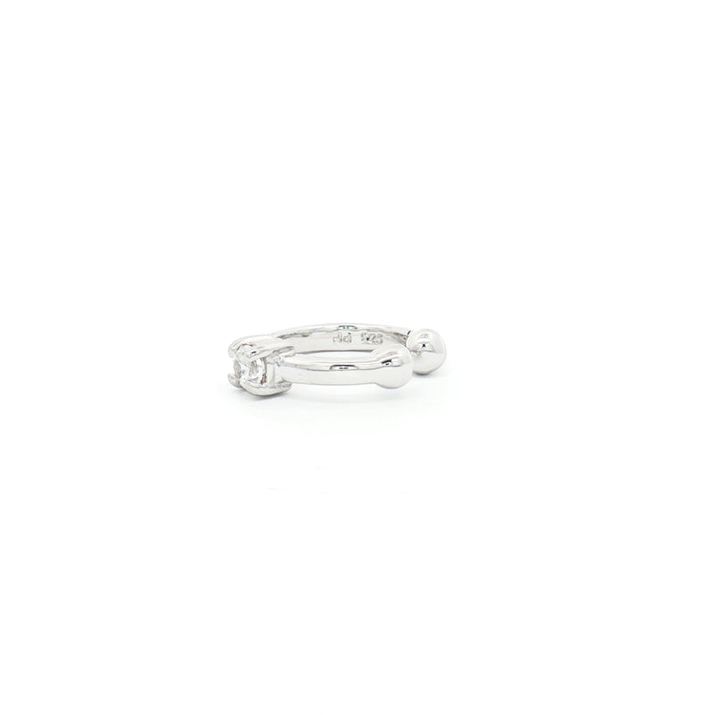 Single Solitaire Helix Cuff Earring