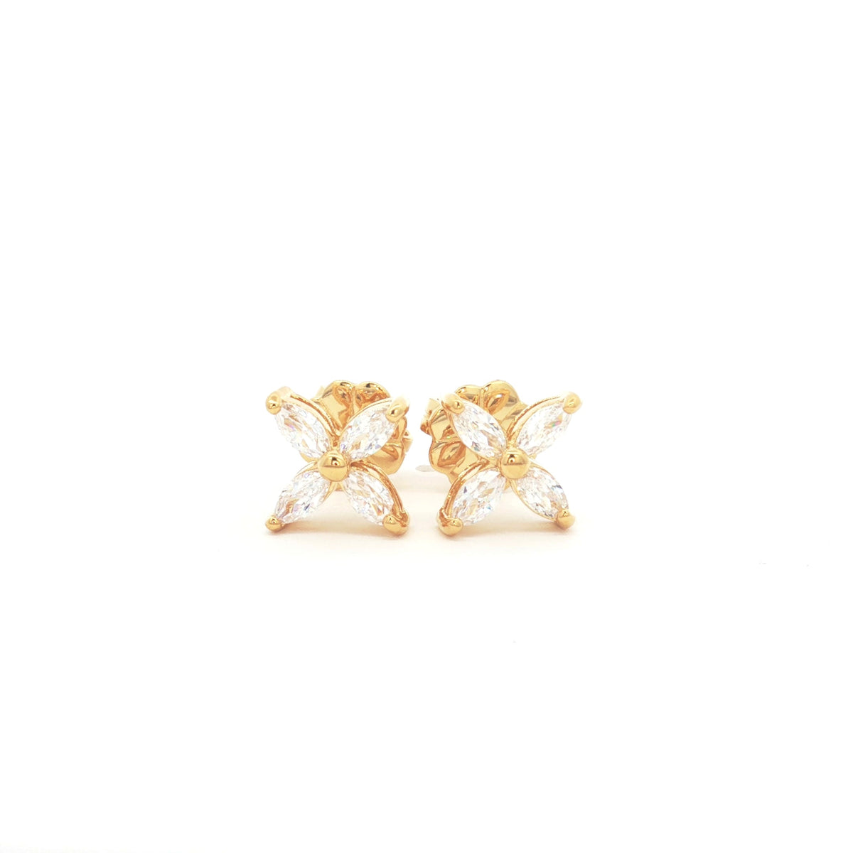 Marquise Flower Stud Earrings