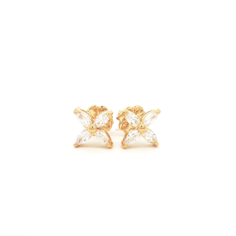 Marquise Flower Stud Earrings