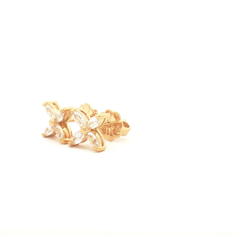 Marquise Flower Stud Earrings