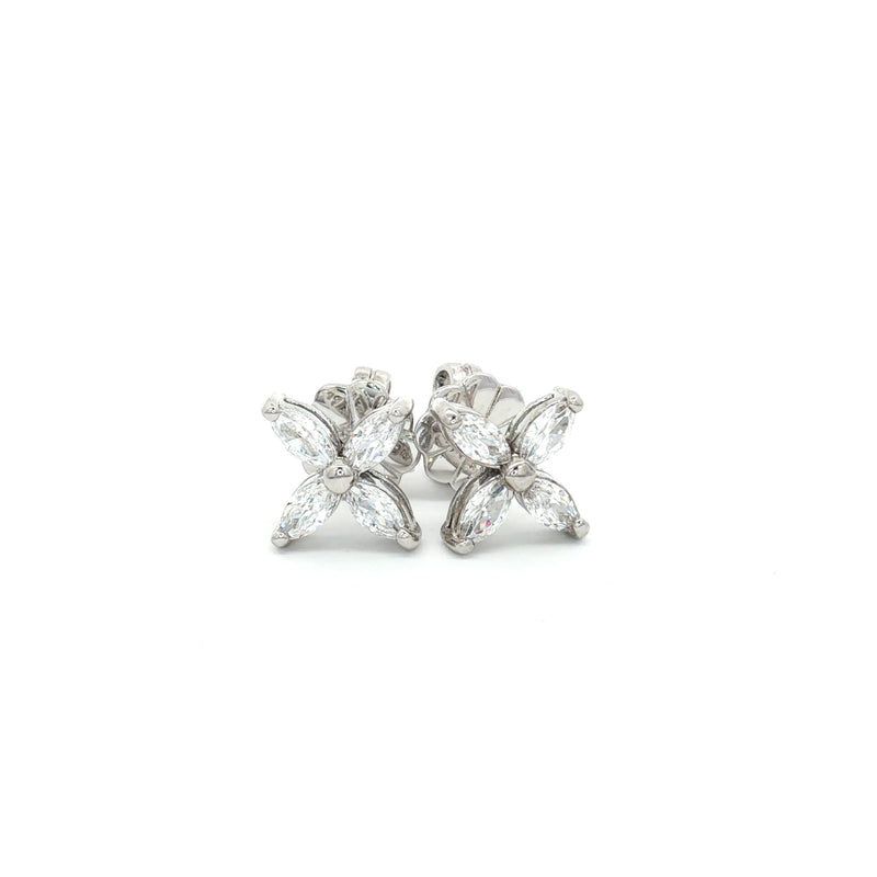 Marquise Flower Stud Earrings
