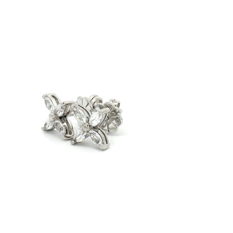 Marquise Flower Stud Earrings