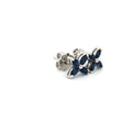 Marquise Flower Stud Earrings with Sapphire Stones