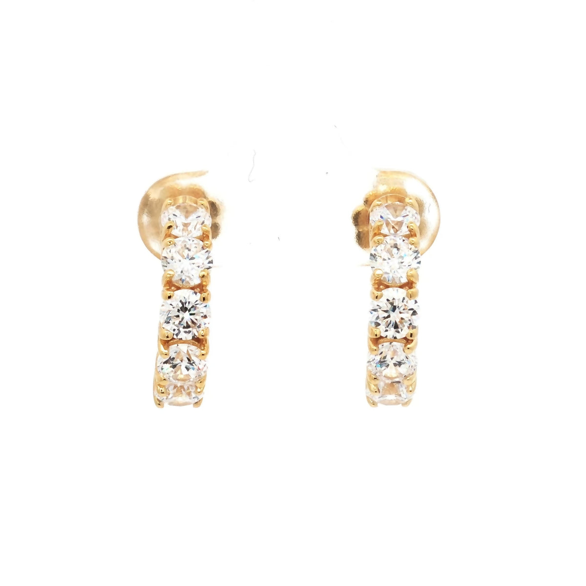 Five Stone Semi Hoop Earrings