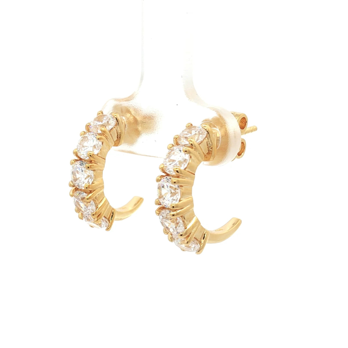 Five Stone Semi Hoop Earrings