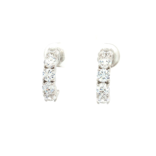Five Stone Semi Hoop Earrings