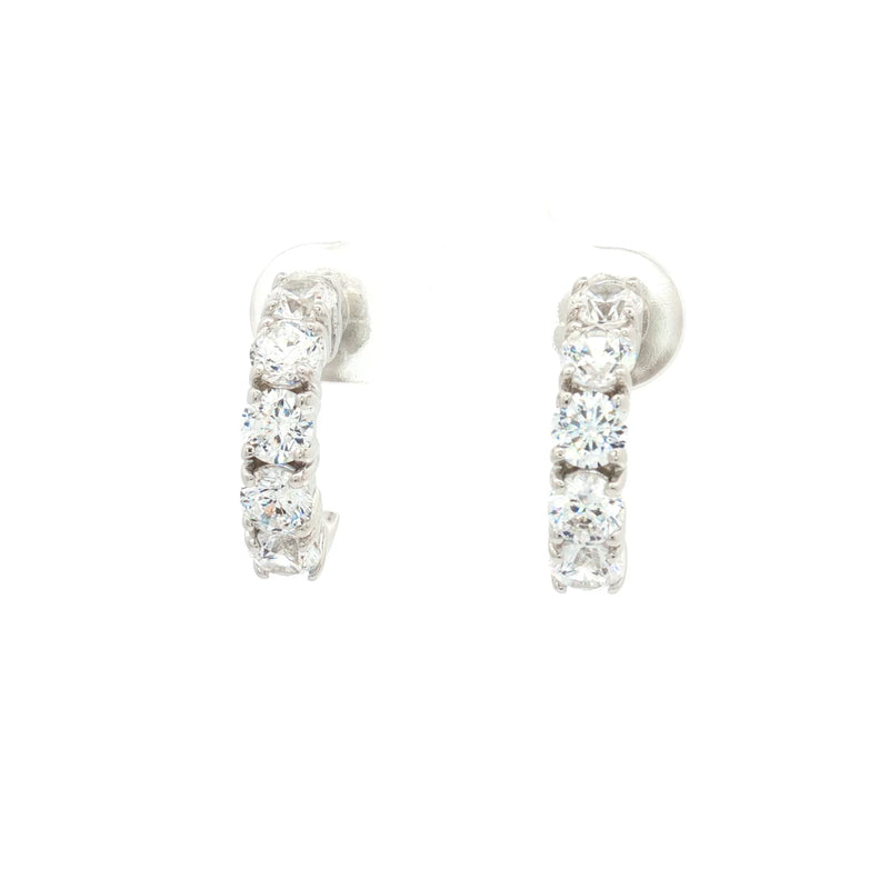 Five Stone Semi Hoop Earrings