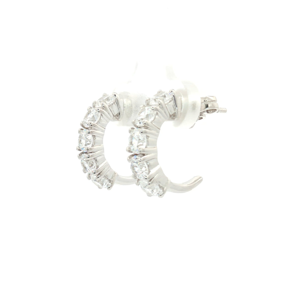 Five Stone Semi Hoop Earrings