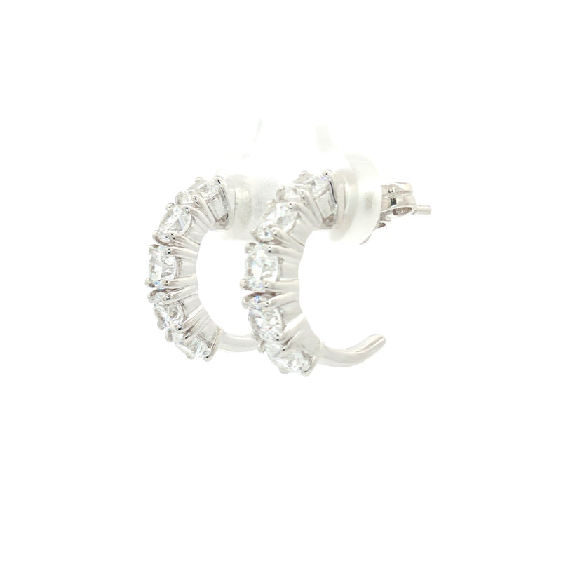 Five Stone Semi Hoop Earrings