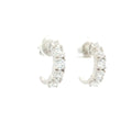 Five Stone Semi Hoop Earrings