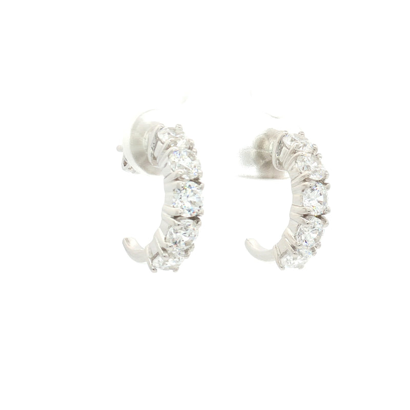 Five Stone Semi Hoop Earrings