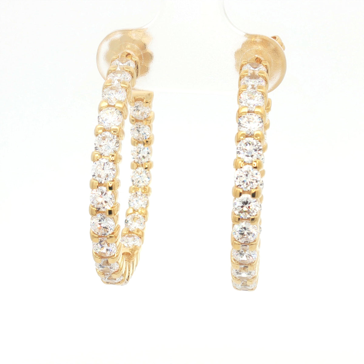 Luxe Diamond Hoop Earrings with Inner Diamonds